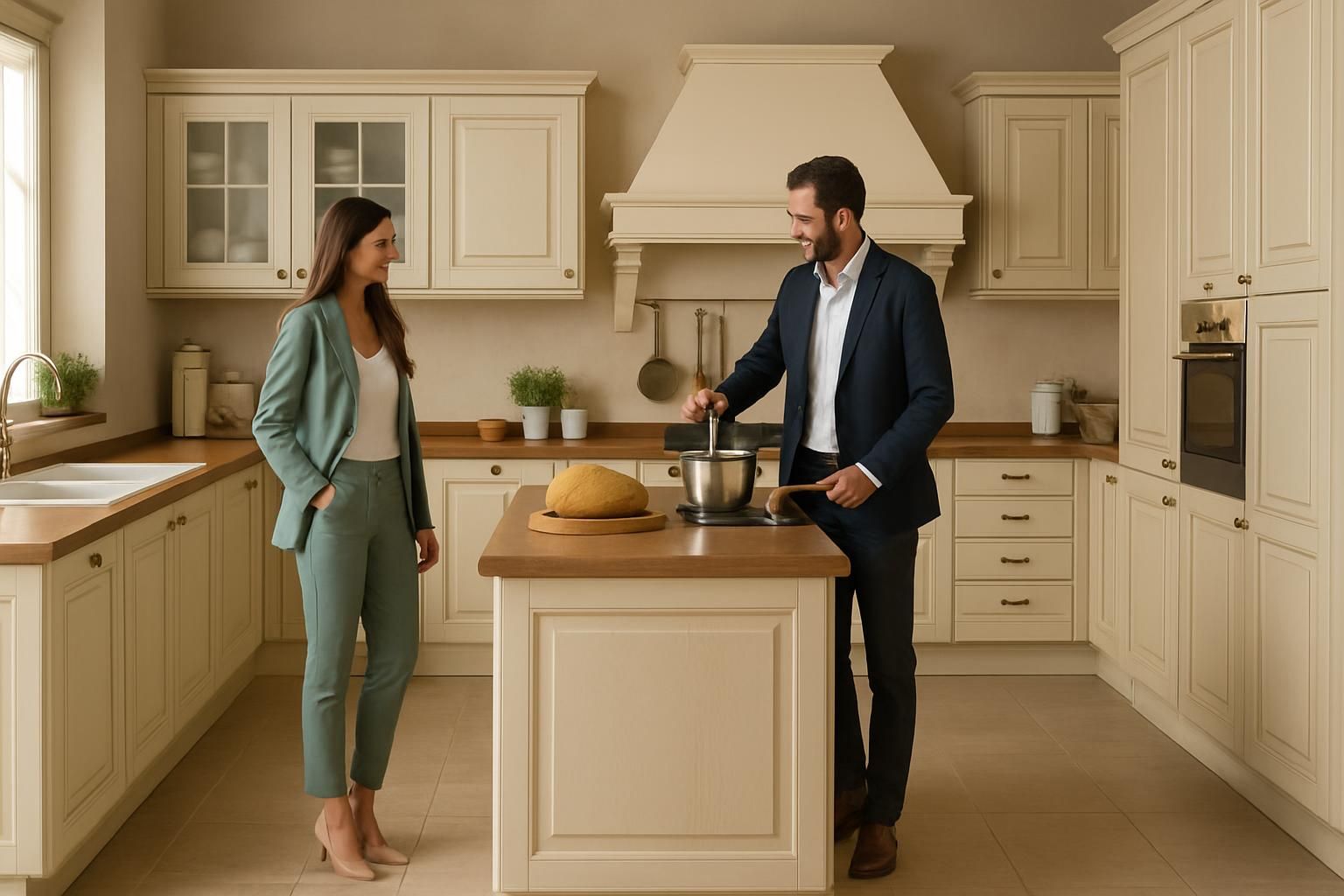 cocina clásica Agnese de Cucine Lube: tradición italiana, diseño a medida y confort actual en Valencia. Descúbrela